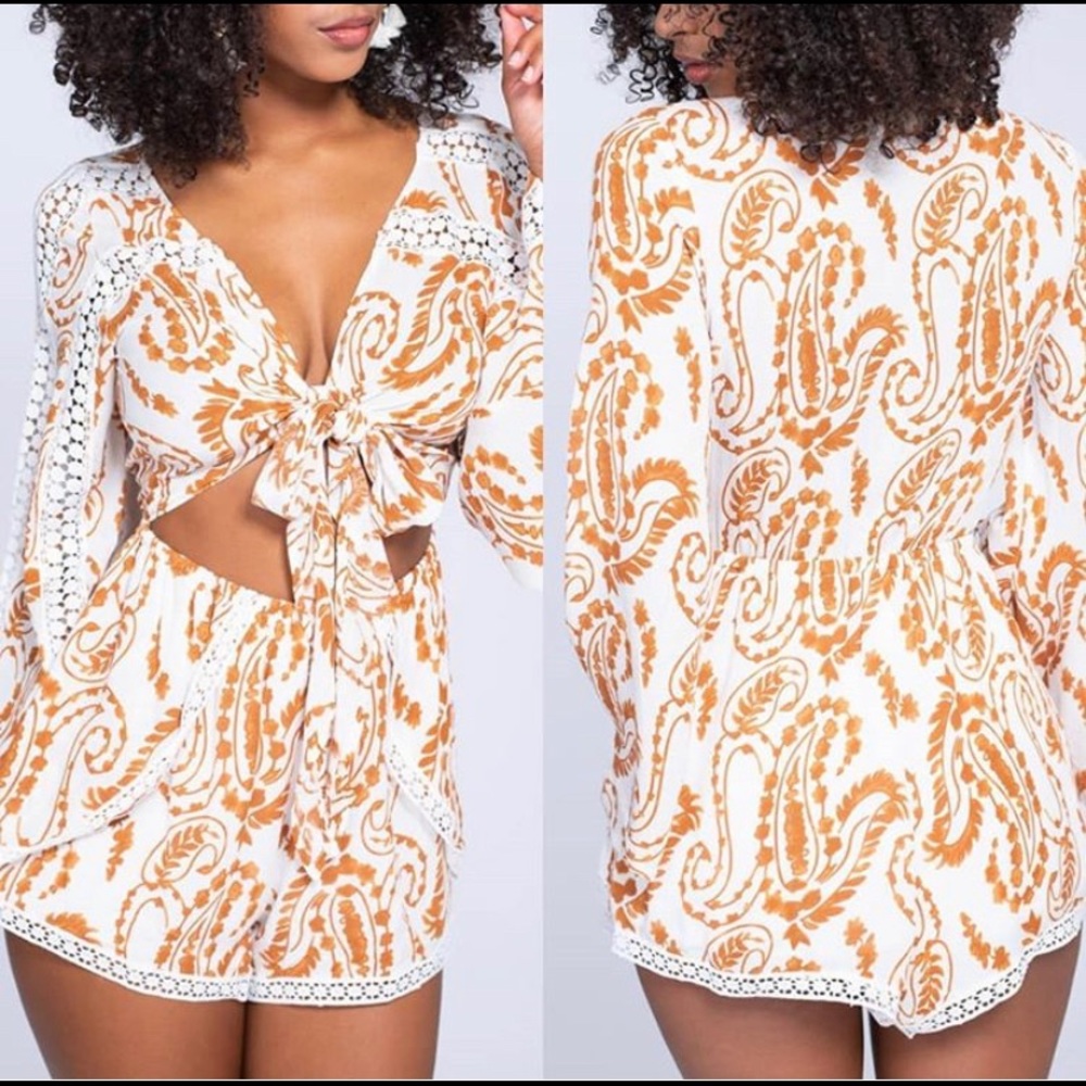 Romper-mustard- Medium - Large